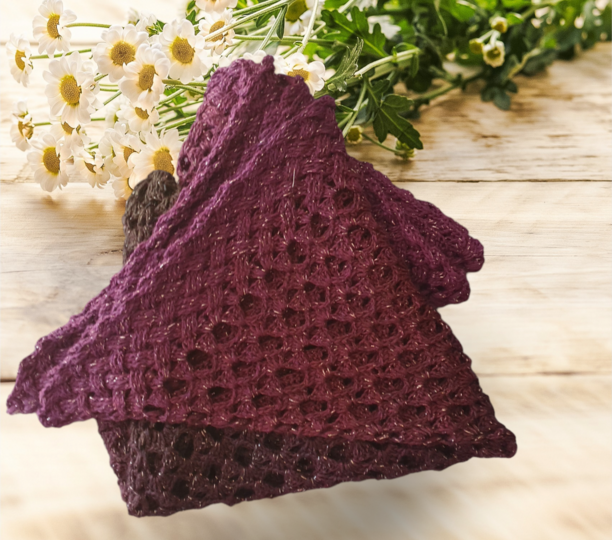 Häkelanleitung für ein Fünfeck Tuch Purple Dream