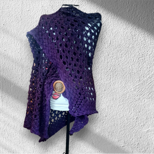 Häkelanleitung für ein Fünfeck Tuch Purple Dream