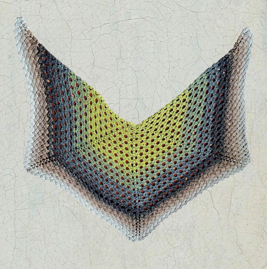 Häkelanleitung für ein Fünfeck Tuch Purple Dream