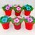 K002 Violets flowers in knitted pots. Window decor home decoration