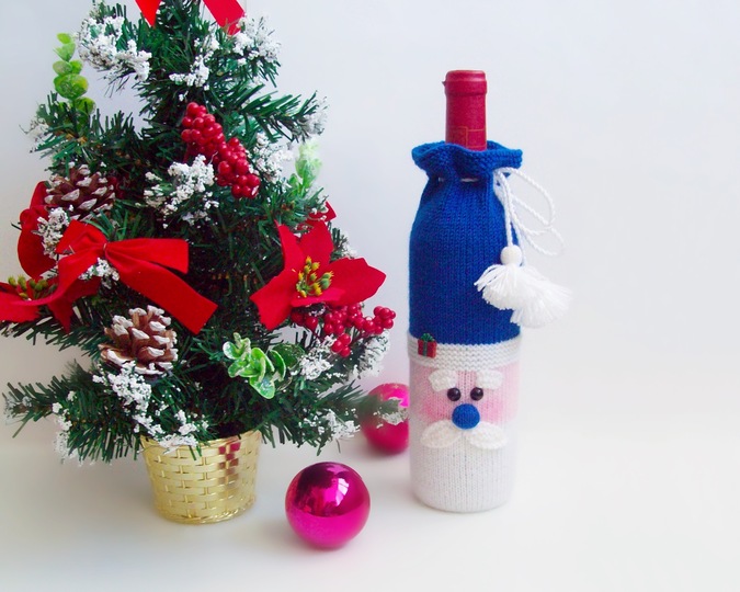 K001 Santa bottle covers for wine and champagne Christmas decor New Year