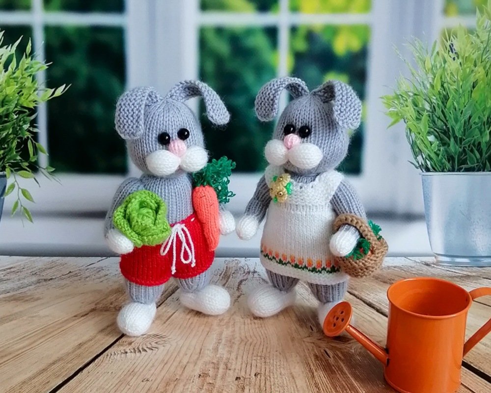 K106 Rabbit boy and girl with accessories and clothing Soft toys Amigurumi - Image 11