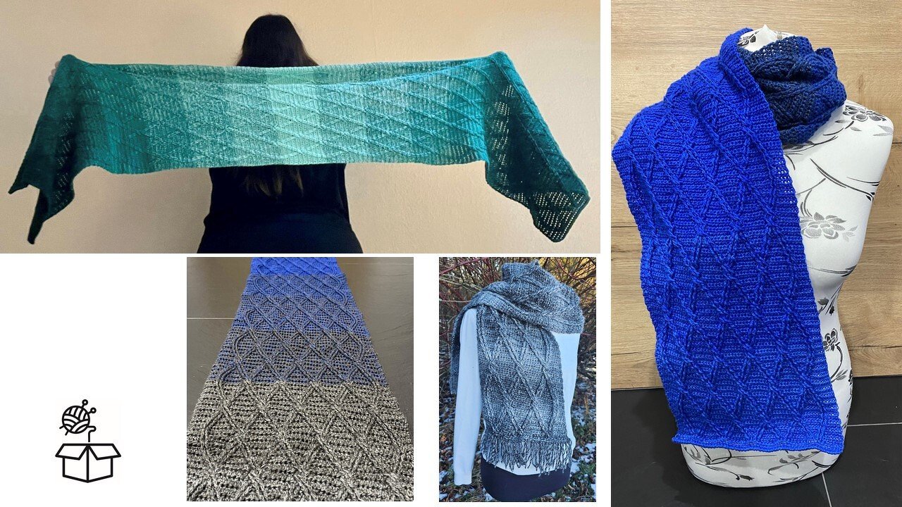 Markian - Schal oder Stola im Rautenmuster aus Reliefstäbchen - Herrenschal