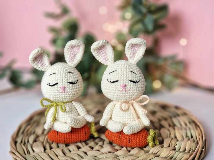 Crochet Easter yoga bunny amigurumi pattern