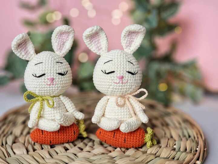 Crochet Easter yoga bunny amigurumi pattern