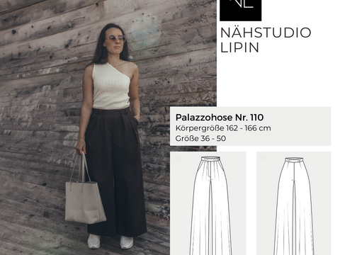 Schnittmuster für eine Palazzohose, Palazzohose 110, Körpergröße 162 - 166