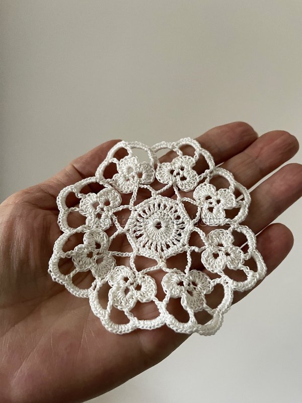 Crochet Flower Coaster Pattern, Crochet  Motif Doily - Image 2