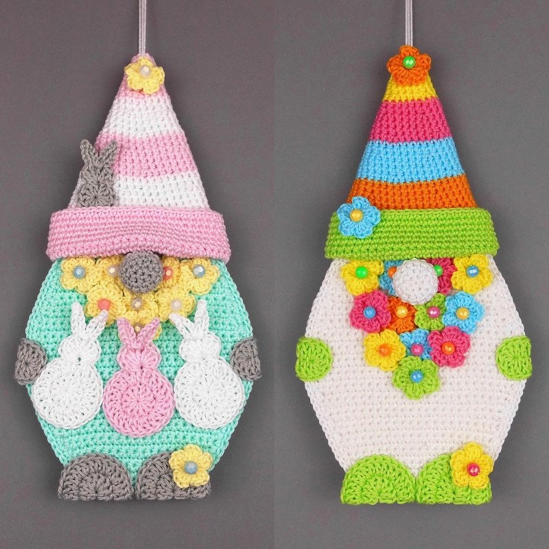 Easter gnome & spring gnome door decoration - easy from scraps of yarn - Image 5