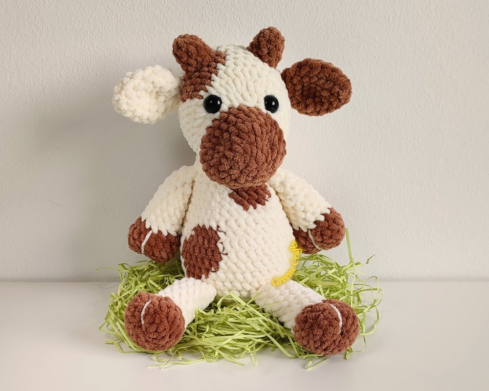 Low Sew Cow Crochet Pattern - Farm Animal Plush Toy