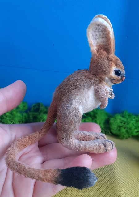 Miniature Jerboa Crochet pattern, Realistic animal toy, Rodent toys - Image 3