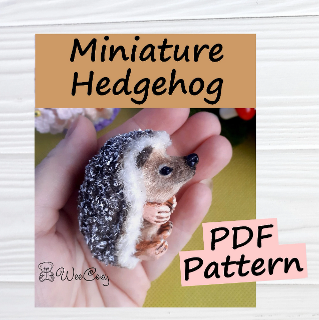 Miniature Hedgehog Crochet pattern, Realistic animal toy, Interior toy