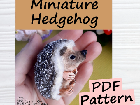 Miniature Hedgehog Crochet pattern, Realistic animal toy, Interior toy
