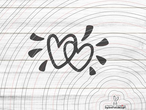Zwei Herzen Plotterdatei SVG DXF