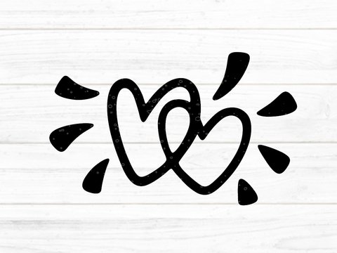 Zwei Herzen Plotterdatei SVG DXF FCM