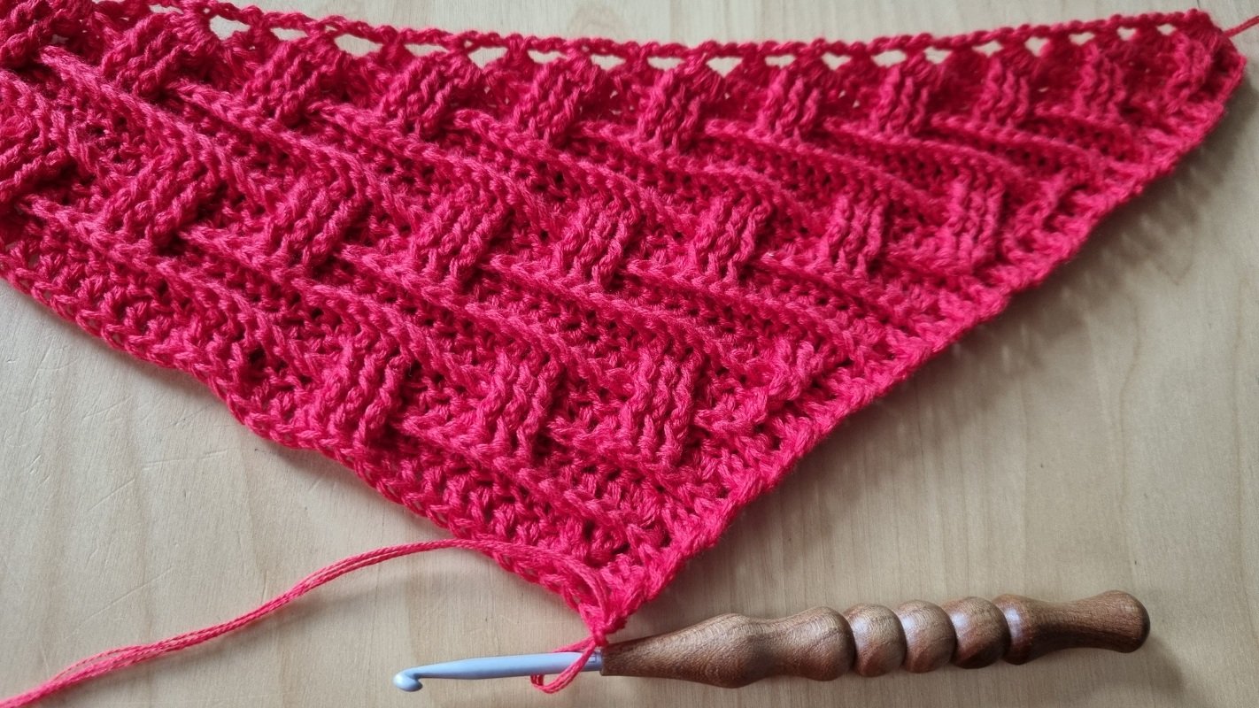 Crochet pattern for the asynchronous triangle shawl "bricks" - 2 options - Image 2