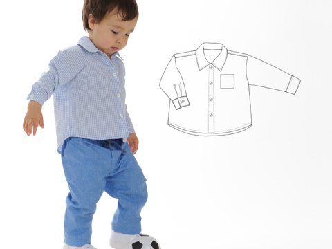 Tom Shirt Sewing Pattern PDF – Classic Boys Top 6m–7y – DIY Kids Shirt