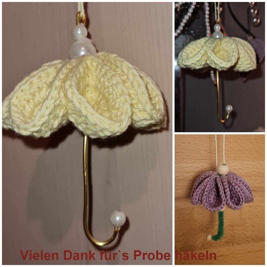 Schirmchen häkeln - Blüten Schirmchen - Häkelanleitung PDF
