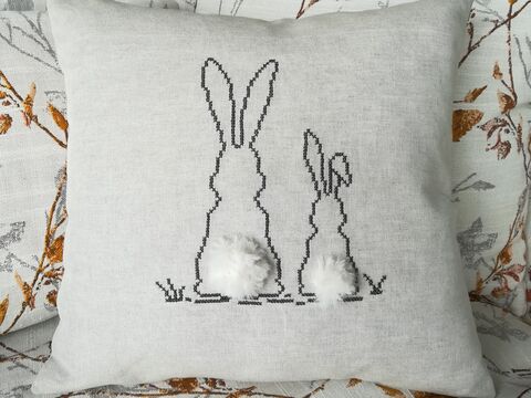 Kreuzstichvorlage Hasen, Osterhasen - süße Häschen für frühlingshafte Deko