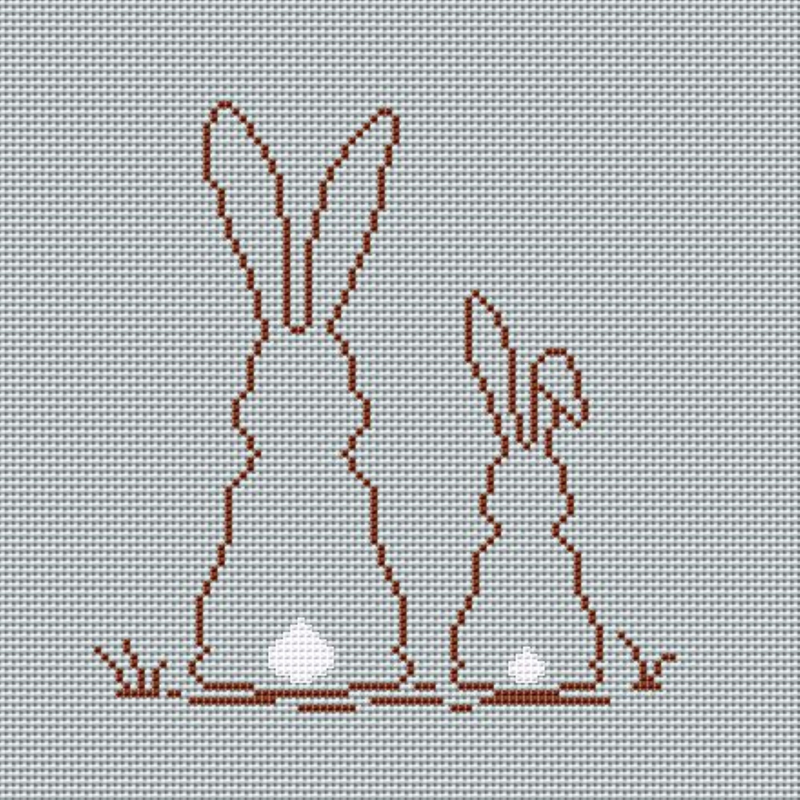 Kreuzstichvorlage Hasen, Osterhasen - süße Häschen für frühlingshafte Deko - Bild 9