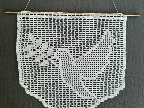 Bild Deckchen Friedenstaube Häkelanleitung