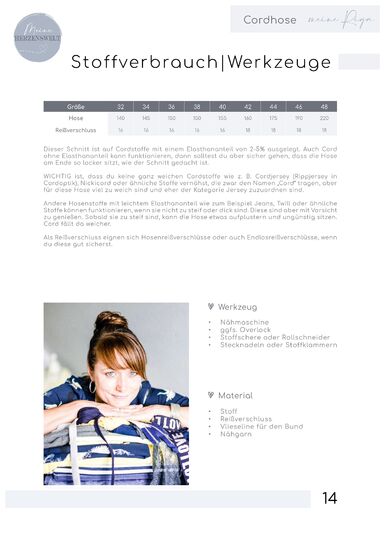 Cordhose – eBook Schnittmuster Gr. 32-48 – Riga #151