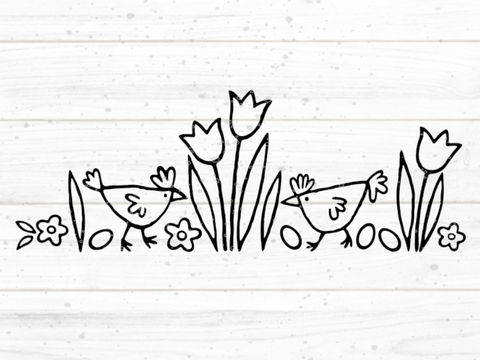 Hühnchen Plotterdatei SVG DXF FCM