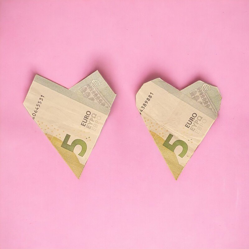 Origami Geldschein Herz (*)