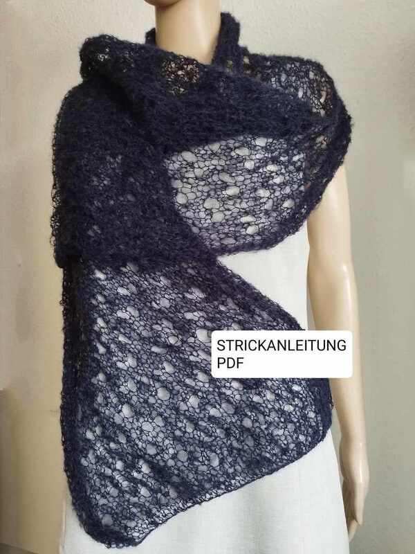 Mohair Schalmuster, Seiden-Mohair-Schal Strickanleitung