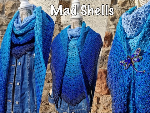 Mad Shells - Häkelanleitung flaches Dreieckstuch