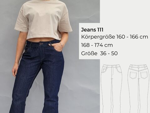Jeans 111, Größe 36 - 50, Körpergröße 160 - 166 / 168 - 174
