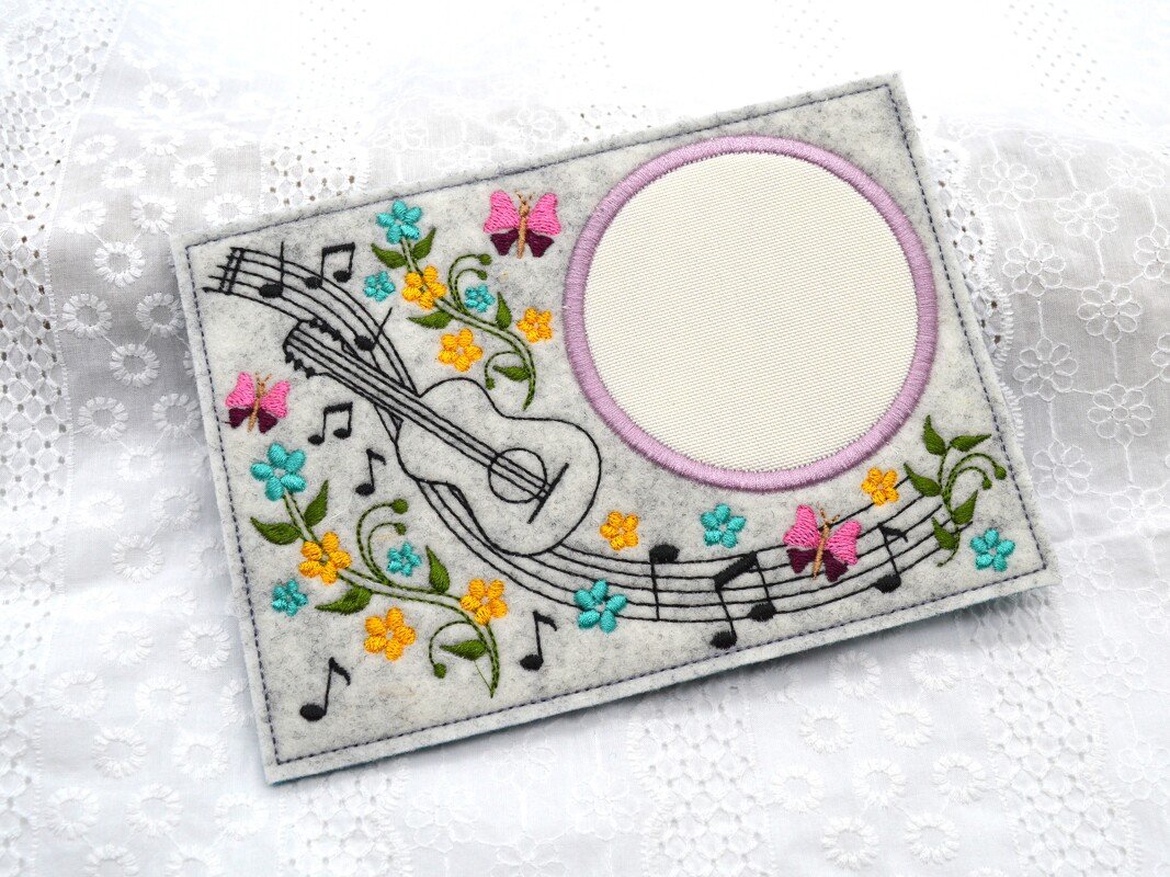 Stickdatei Mugrug Untersetzer Musik Gitarre Noten - Bild 4