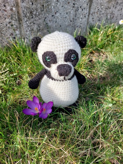 Pandabär Willi häkeln ca. 15 cm hoch, Panda Bär Amigurumi
