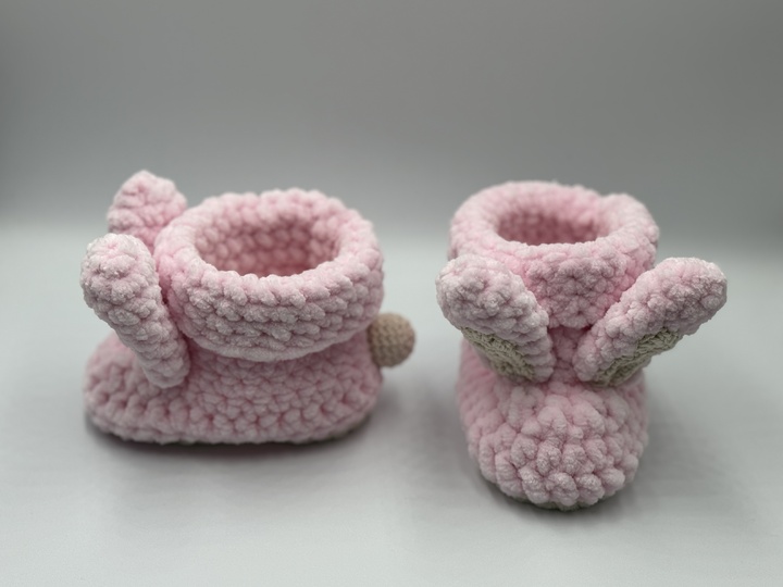 Häkelanleitung - Babyschuhe / Babystiefel Hase