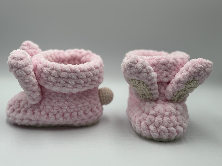 Häkelanleitung - Babyschuhe / Babystiefel Hase
