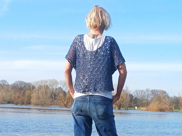 Shirt, Tunika "Blue Moon", RVO, alle Größen, häkeln