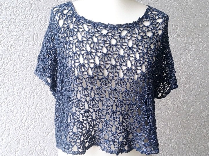 Shirt, Tunika "Blue Moon", RVO, alle Größen, häkeln