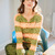 Pulli mit Blockstreifen in Grün, Apricot und Orange