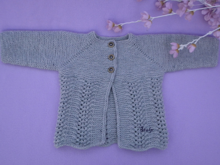 Kinderjacke mit Wellenmuster * Strickanleitung * 3 Größen