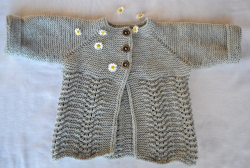 Kinderjacke mit Wellenmuster * Strickanleitung * 3 Größen