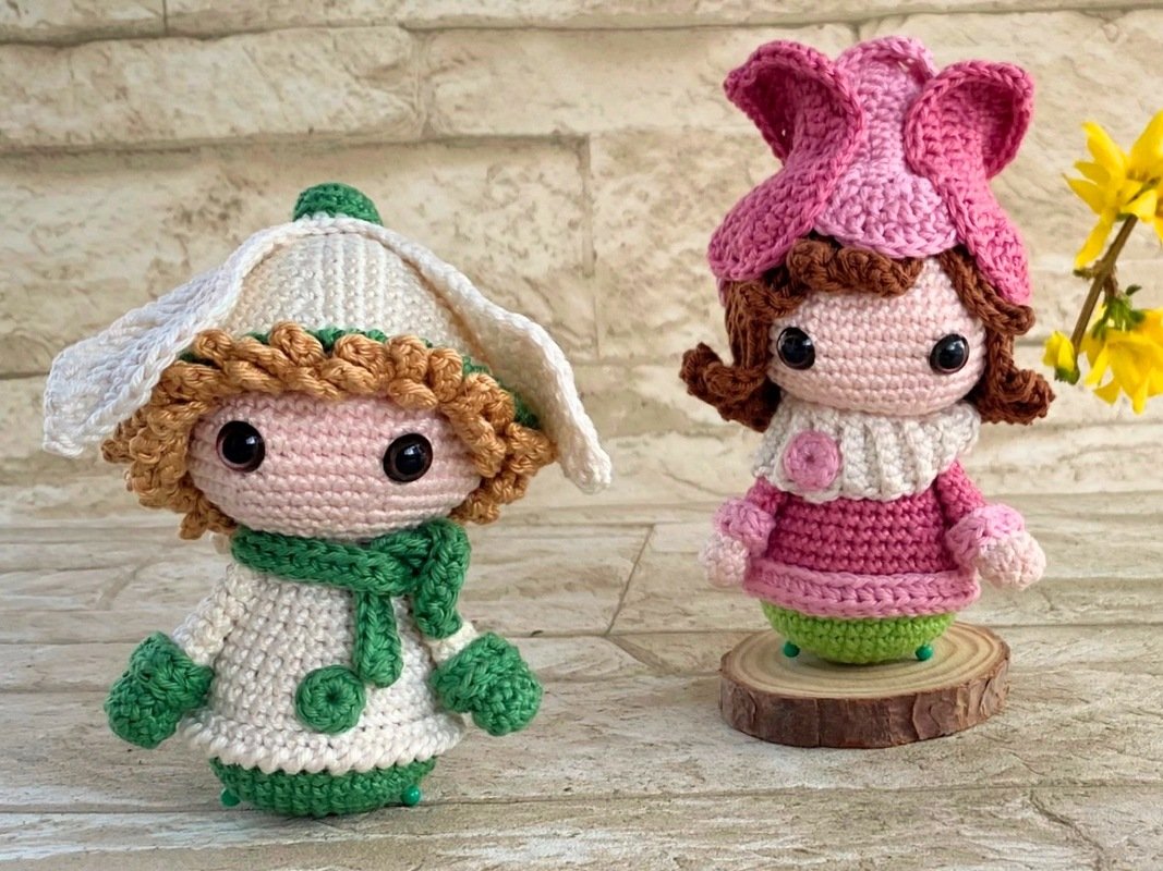 Spring-Trio: Snowdrop, Tulip &amp; Daffodil - Crochet Pattern