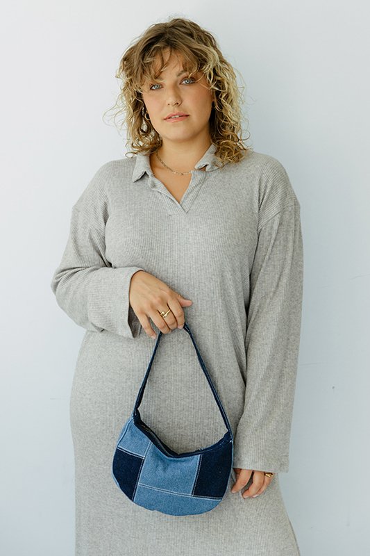 Patchwork bag sewing pattern, denim bag, shoulder bag