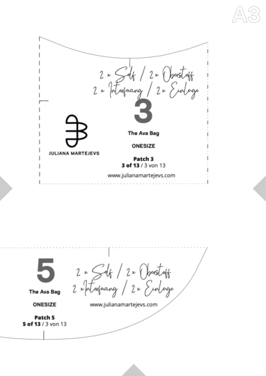 Patchwork bag sewing pattern, denim bag, shoulder bag, baguette bag, jeans