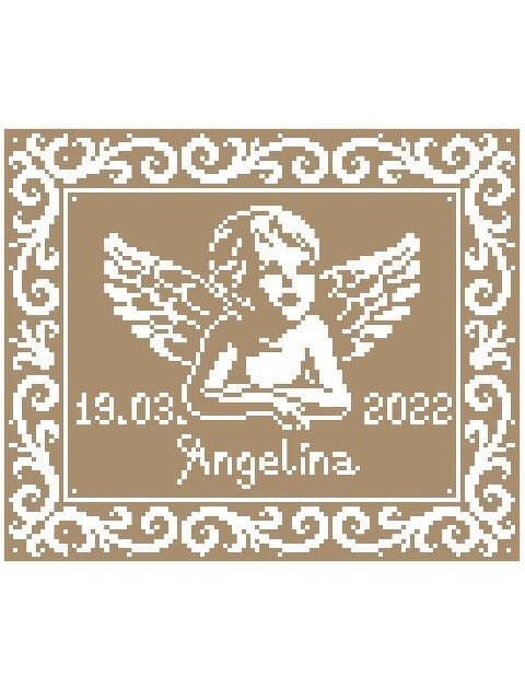 Häkelmuster * ENGEL mit NAME &amp; DATUM * Grafik für Fm Decke