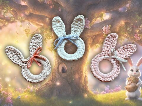 Ostern Häschen Ringe / Aufnäher Häkelanleitung PDF & Video - Woolpedia