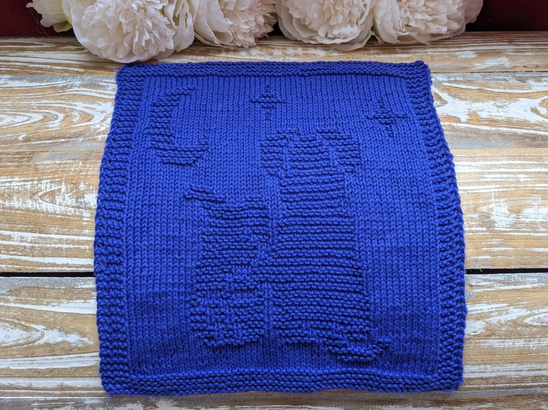 Knitting pattern washcloth / dishcloth "Dog Love" - easy - Image 4