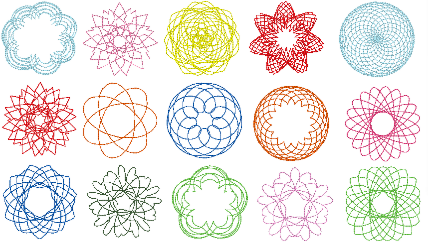 Stickdatei - 49 Zirkel Mandala Blumen 5 bis 7cm Teil 1 - Bild 2