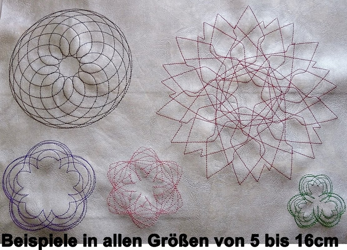 Stickdatei - 49 Zirkel Mandala Blumen 11 bis 13cm Teil 1