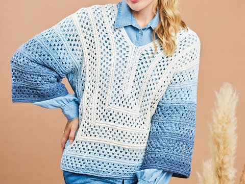 HÄKELPULLOVER SKY-LINE