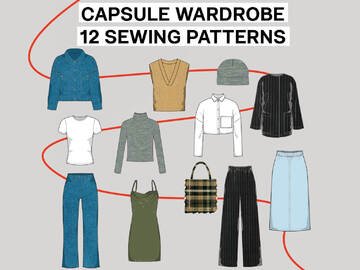 Sewing Pattern Bundle: 12 Sewing pattern to sew your own wardrobe XS-XXXL
