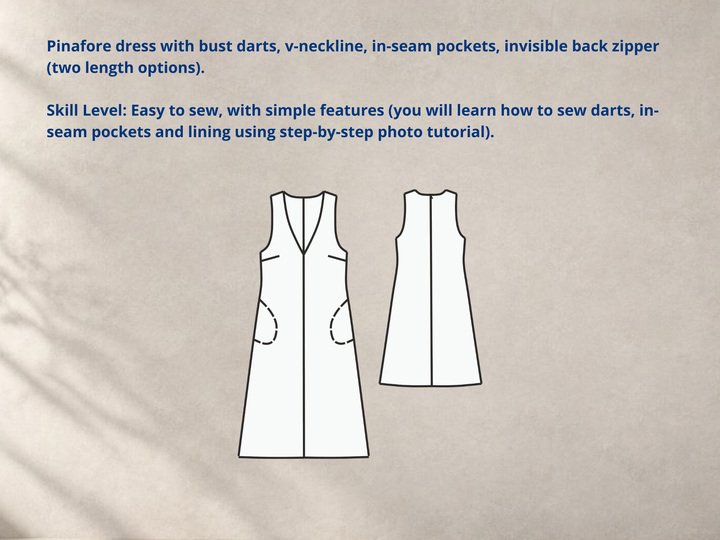 Pinafore Dress Sewing Pattern PDF Sewing Patterns Women Sewing Pattern